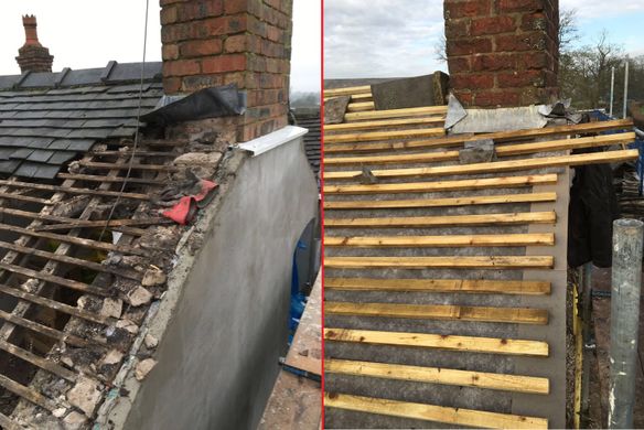 repairing a roof removing slates